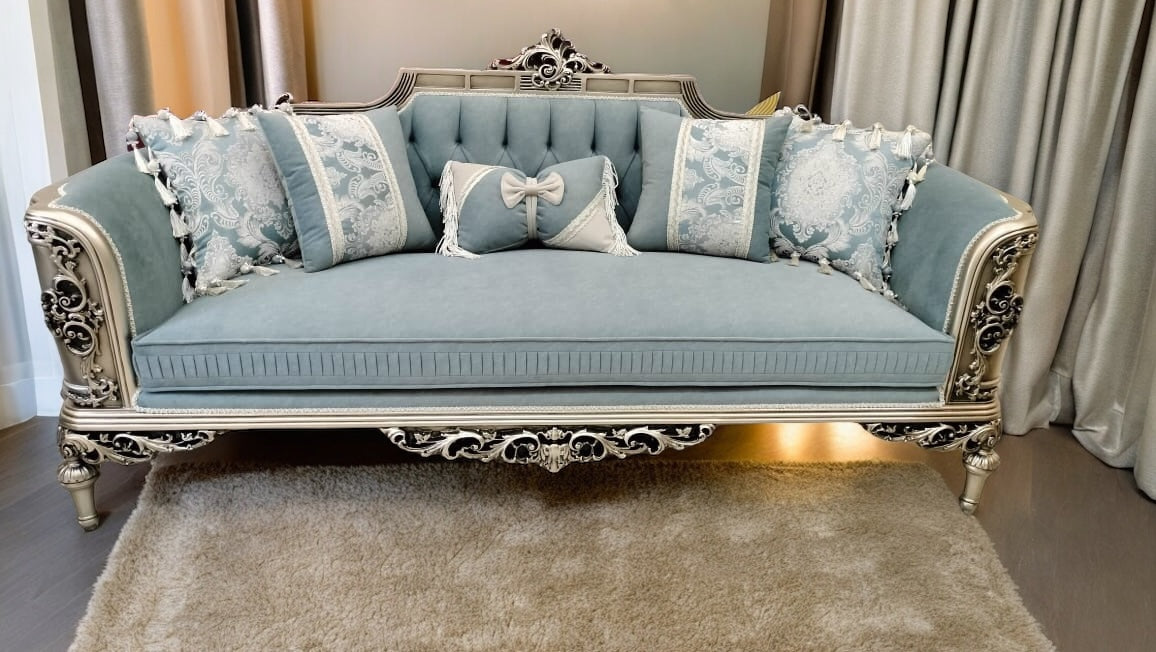 PRADO Baby Blue Living Room Set ??? SPHINX FURNITURE| Handmade& Solid ...